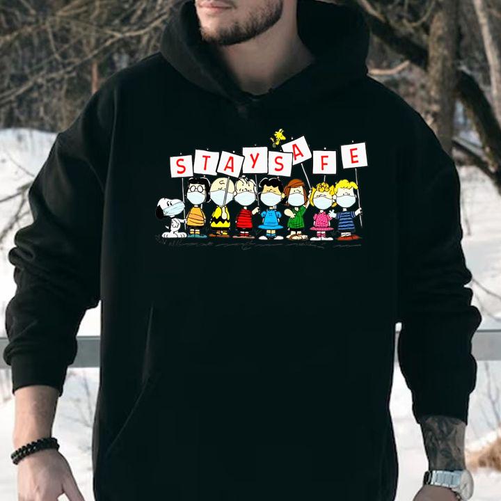 Snoopy Charlie Brown Woodstock Stay Safe t-shirt hoodie