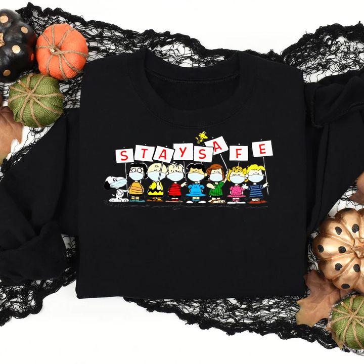 Snoopy Charlie Brown Woodstock Stay Safe t-shirt sweatshirt
