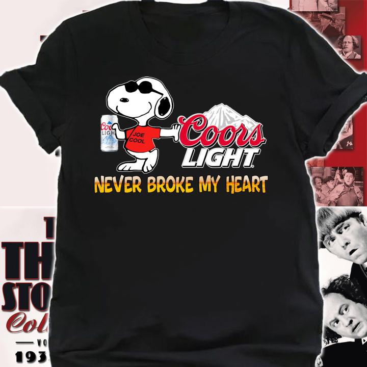 Snoopy Drink Coors Light Beer Never Broke My Heart t-shirt shirt