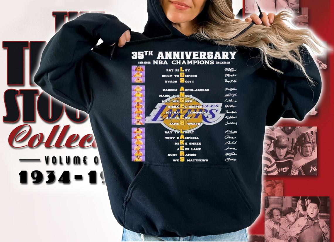 35th anniversary 1988 2023 NBA Champions Los Angeles Lakers signatures shirt t-shirt hoodie