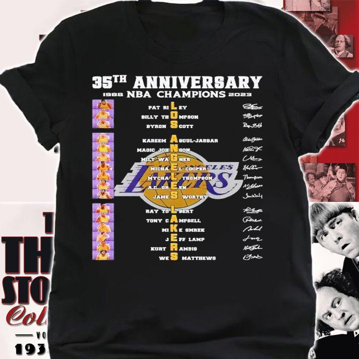 35th anniversary 1988 2023 NBA Champions Los Angeles Lakers signatures shirt t-shirt shirt