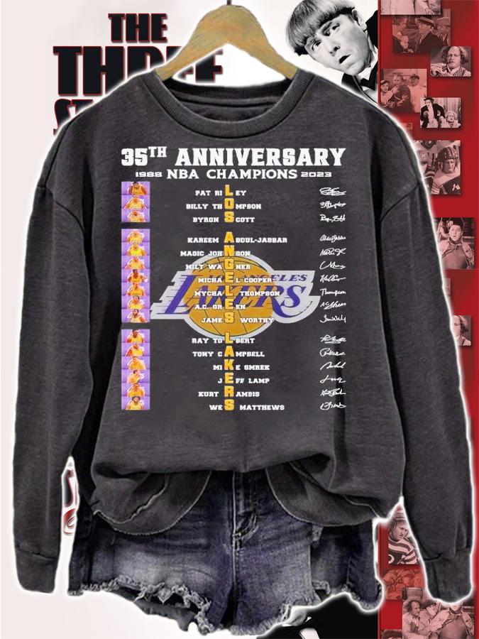 35th anniversary 1988 2023 NBA Champions Los Angeles Lakers signatures shirt t-shirt sweatshirt