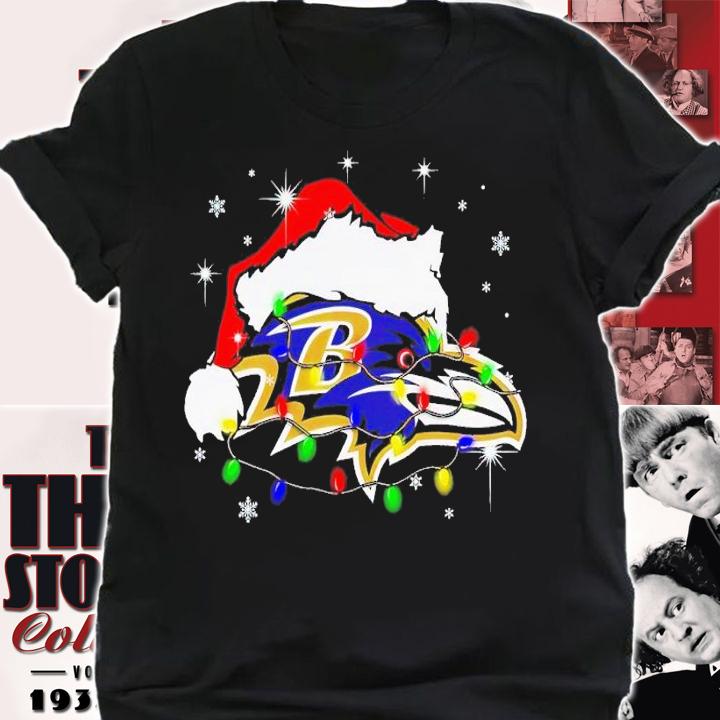 Baltimore Ravens Santa hat Christmas shirt t-shirt shirt