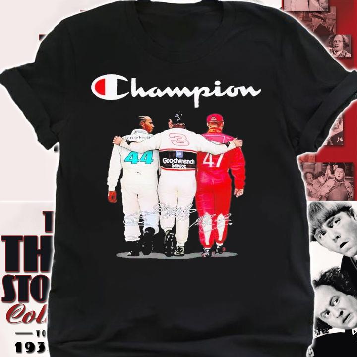 Champion Lewis Hamilton Dale Earnhardt Mick Schumacher signatures shirt t-shirt shirt