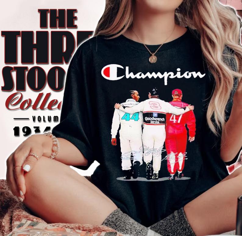 Champion Lewis Hamilton Dale Earnhardt Mick Schumacher signatures shirt t-shirt woman shirt