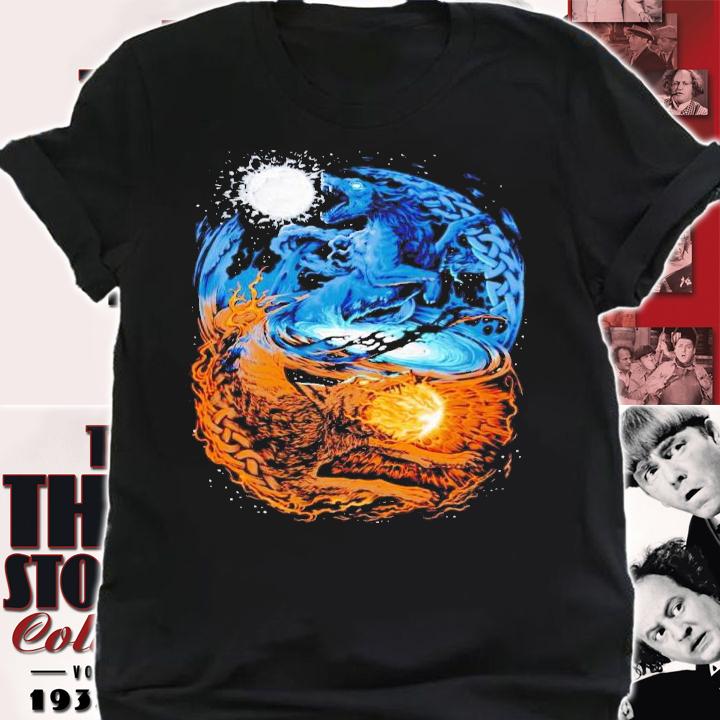 Norse wolf viking mythology hati skoll ragnarok wolves shirt t-shirt shirt