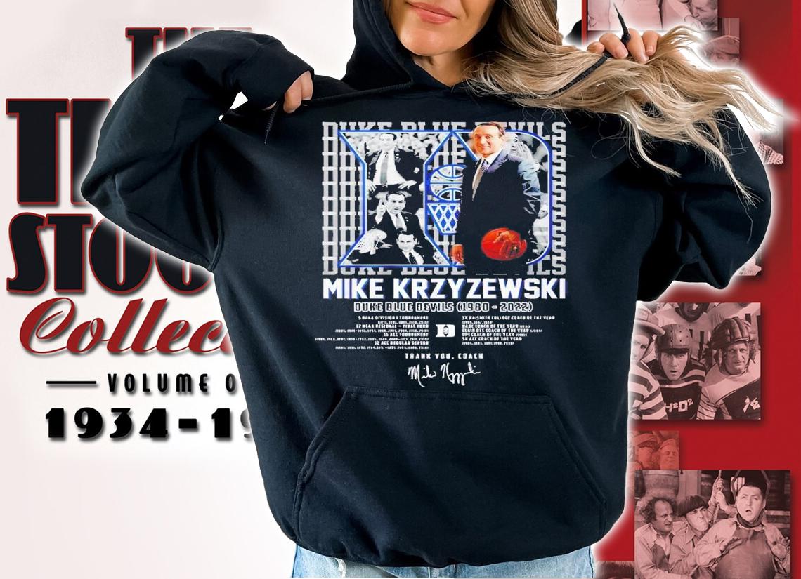 Mike Krzyzewski Duke Blue Devils 1980 2022 thank you Coach signature shirt t-shirt