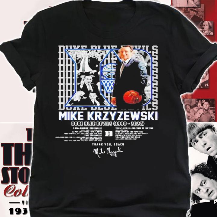 Mike Krzyzewski Duke Blue Devils 1980 2022 thank you Coach signature shirt t-shirt