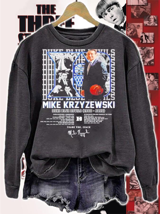Mike Krzyzewski Duke Blue Devils 1980 2022 thank you Coach signature shirt t-shirt