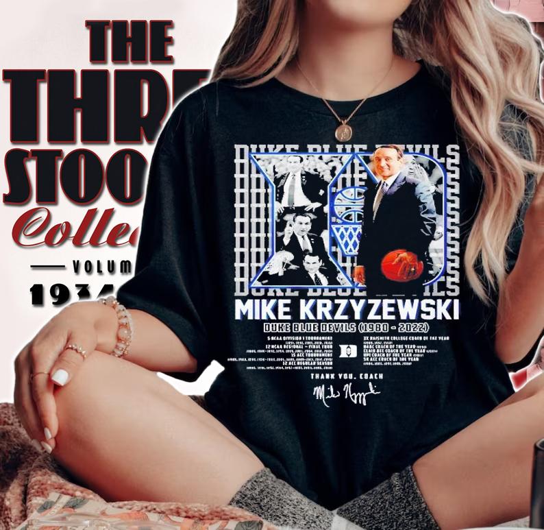 Mike Krzyzewski Duke Blue Devils 1980 2022 thank you Coach signature shirt t-shirt