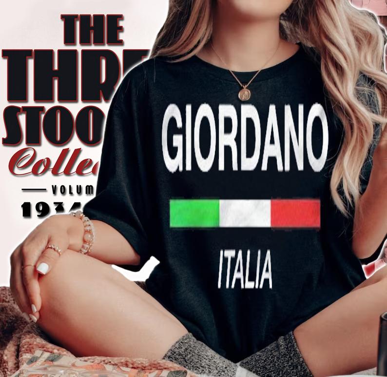 Giordano Italian Name Italy Flag Italia Family Surname Shirt