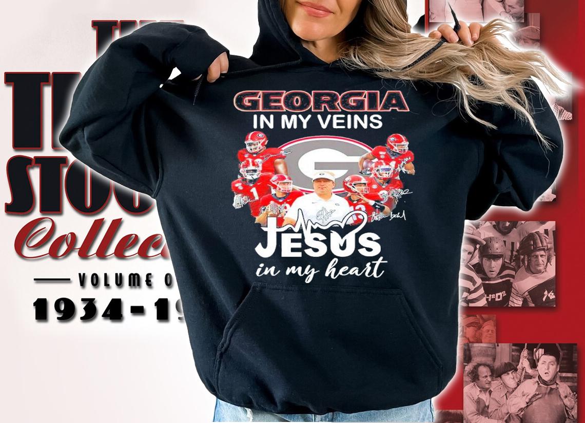Georgia Bulldogs In My Veins Jesus In My Heart Shirt hoodie