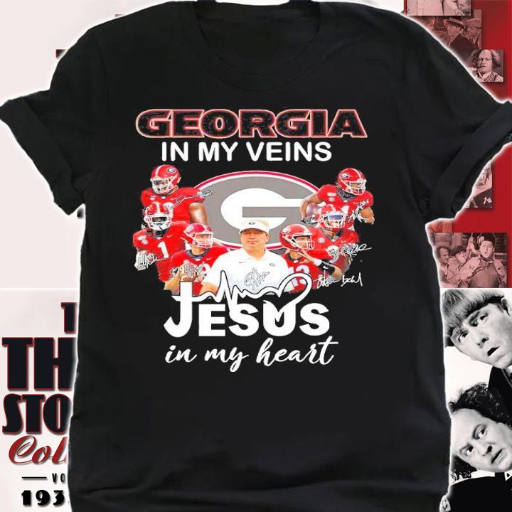 Georgia Bulldogs In My Veins Jesus In My Heart Shirt shirt