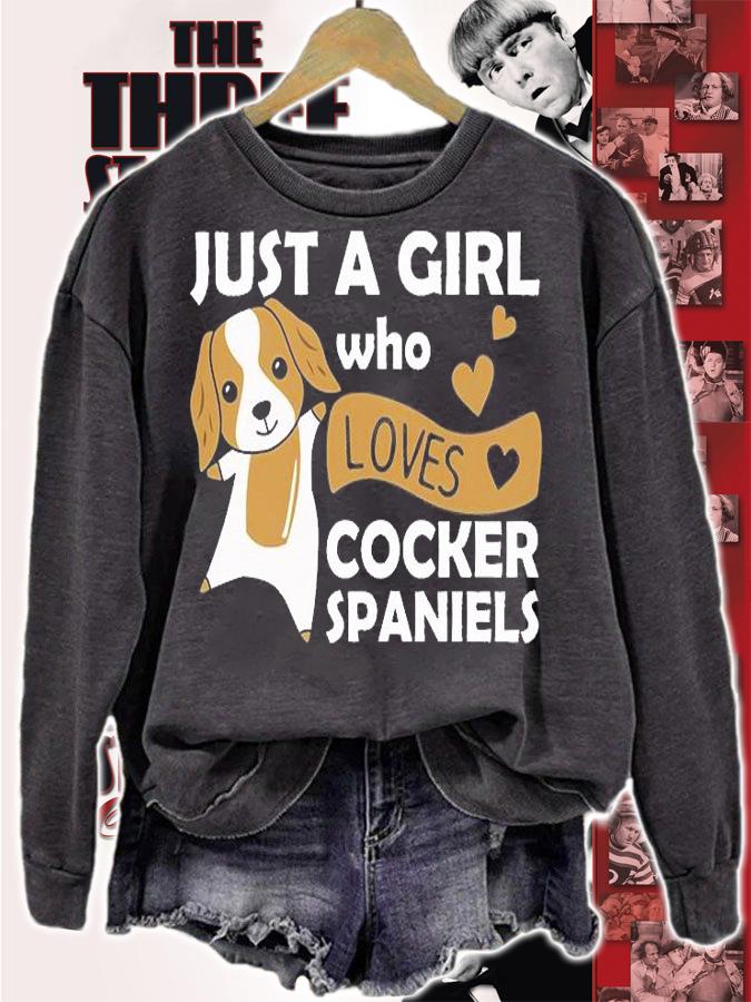 Just A Girl Who Loves Cocker Spaniel Kawaii Dog T-Shirt sweatshirt