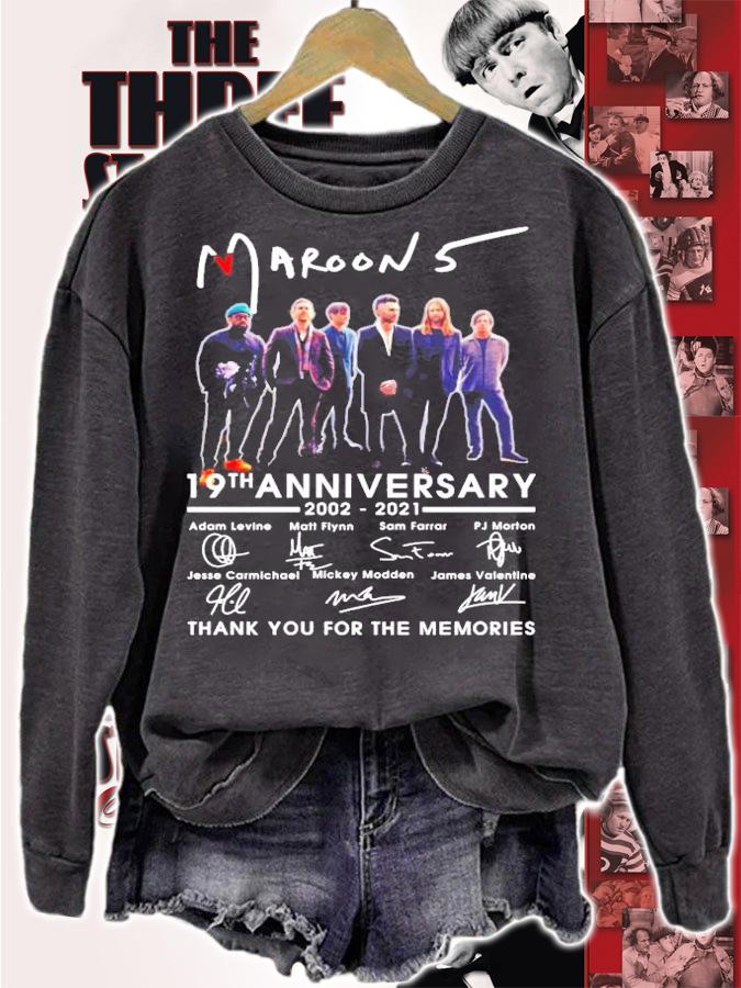 Maroon 5 19th anniversary 2002-2021 signatures t-shirt sweatshirt
