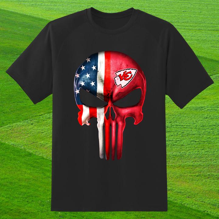 Official Punisher Skull Kansas City Chiefs American Flag Shirt