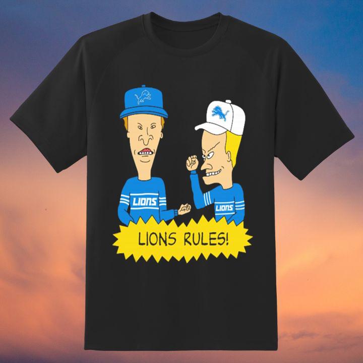 Beavis And Butt-Head Detroit Lions Rules T-Shirt - Limited Edition