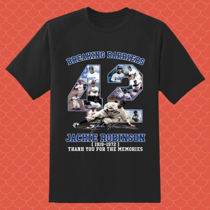 Official Breaking Barriers 42 Jackie Robinson 1919-1972 Los Angeles Dodgers T-Shirt