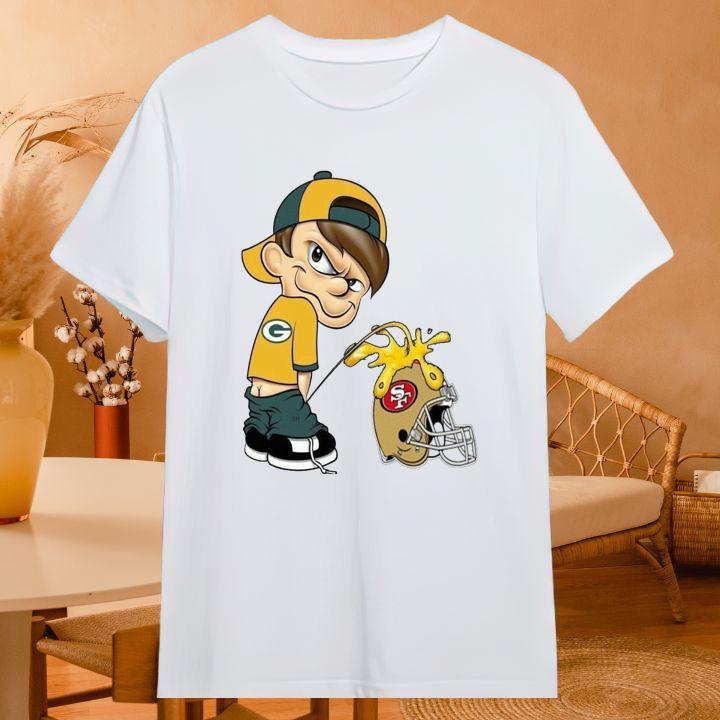 Premium Green Bay Packers Calvin Peeing San Francisco 49Ers Super Bowl 2025 T-Shirt