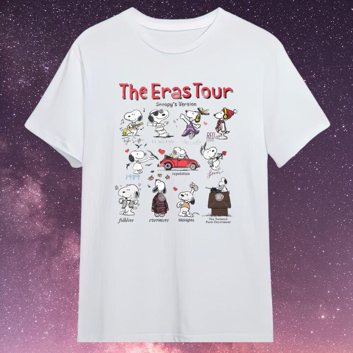 The Eras Tour Taylor Swift Album Songs Snoopy Version T-Shirt