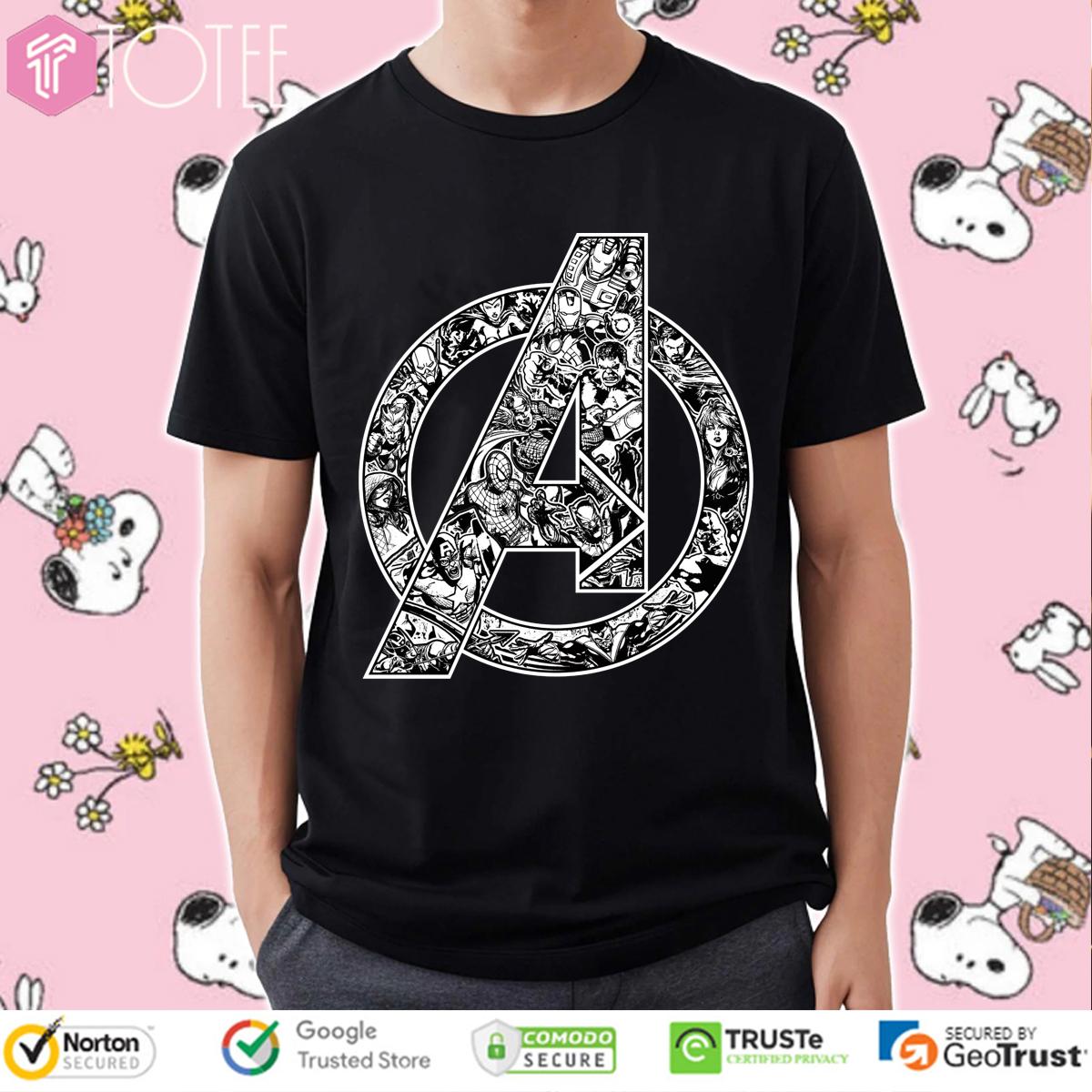 Marvel Comics Superheroes Inside The Avengers Logo T-Shirt