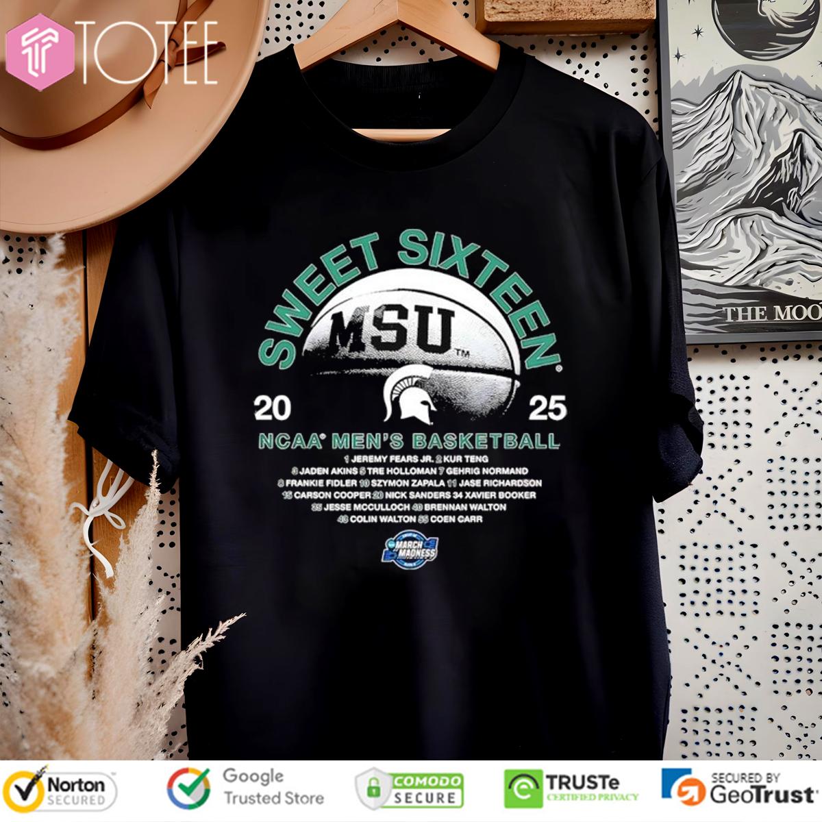 Michigan State Spartans Sweet Sixteen 2025 NCAA Men's Basketball Championship Shirt