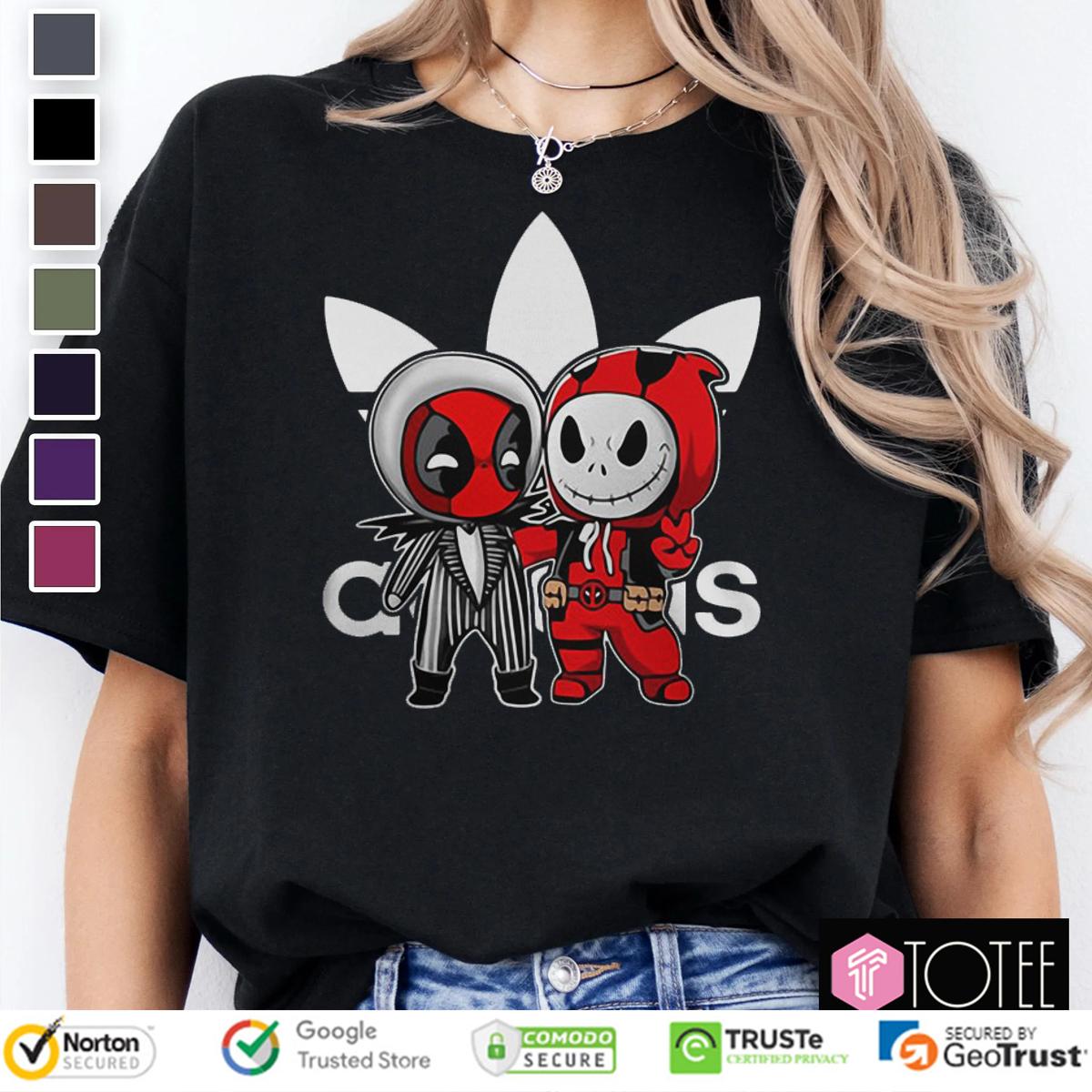 Deadpool Jack Skellington Parody Adidas Logo T-Shirt