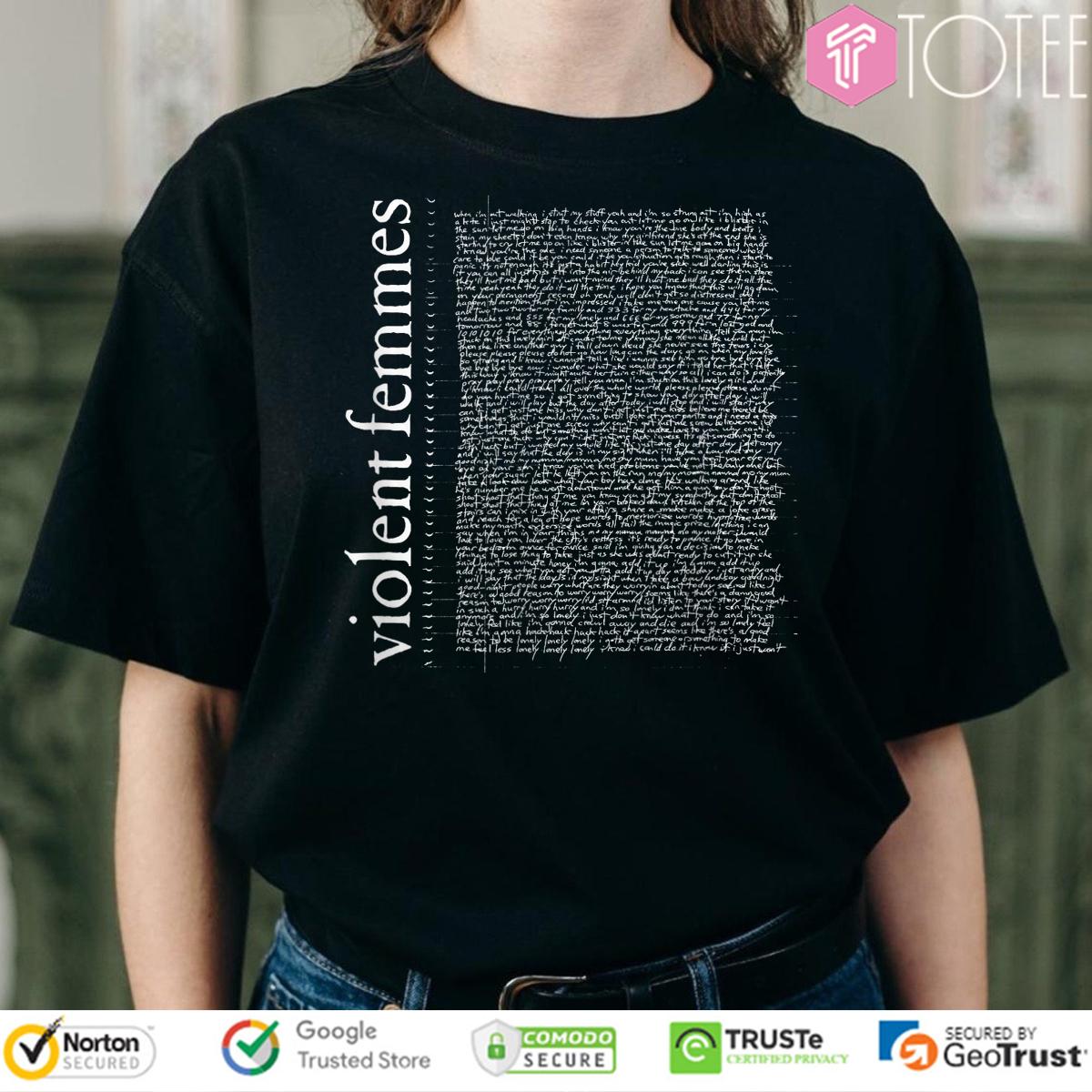 Official Violent Femmes Self-Titled Lyrics T-Shirt