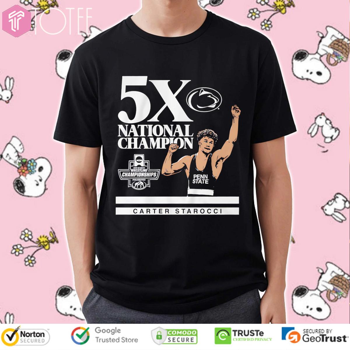 Carter Starocci 5X National Champ Penn State Nittany Lions Wrestling Shirt