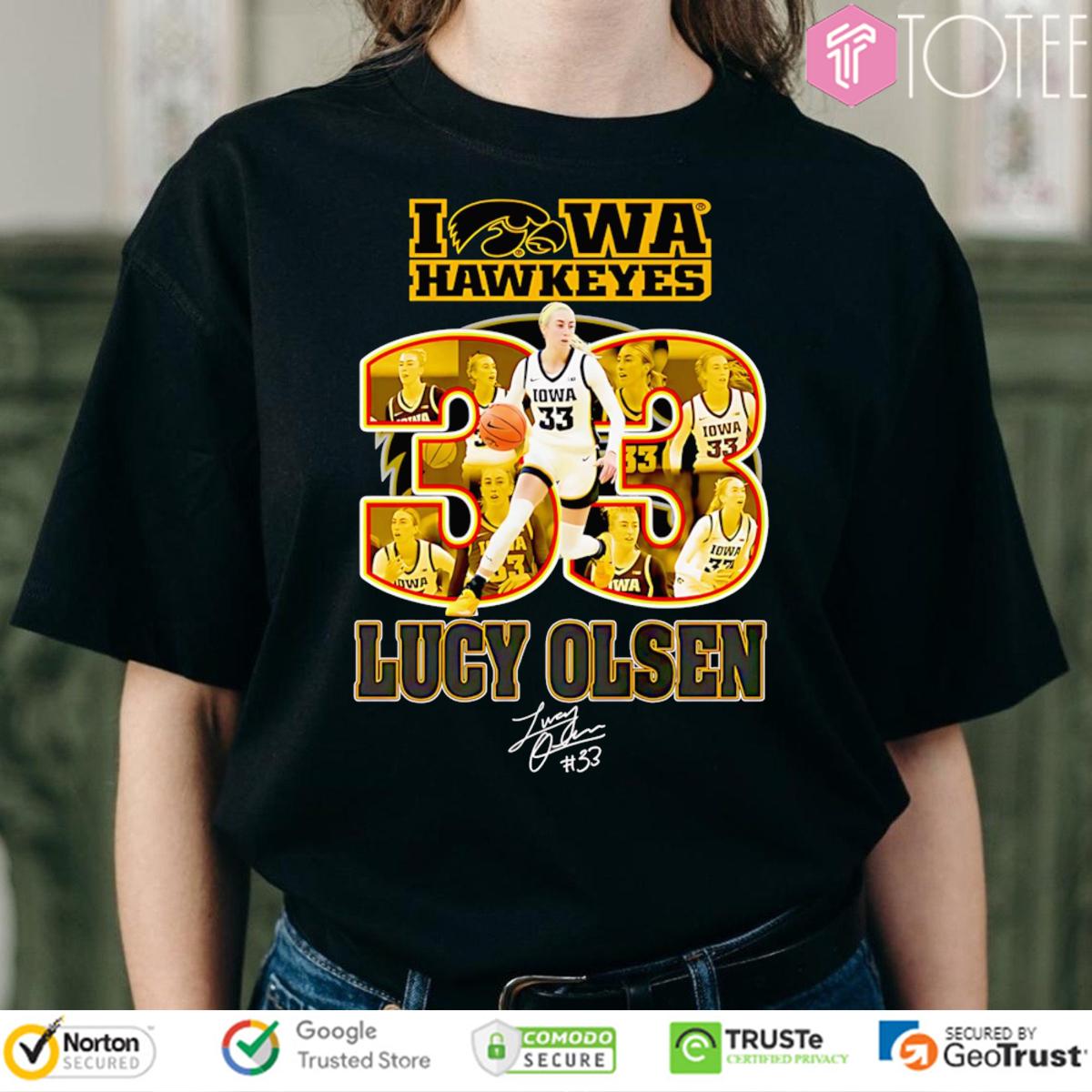Iowa Hawkeyes Lucy Olsen 33 Signature T-Shirt