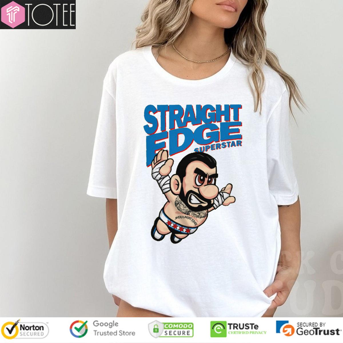 CM Punk Straight Edge Superstar Parody Super Mario Bros T-Shirt