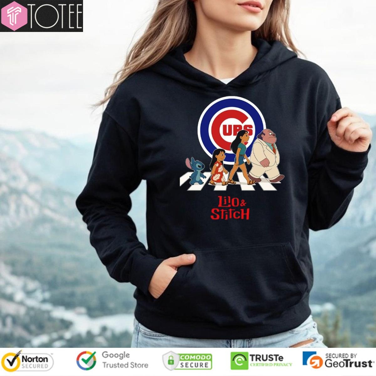 Lilo And Stitch Abbey Road Chicago Cubs Baseball Hoodie